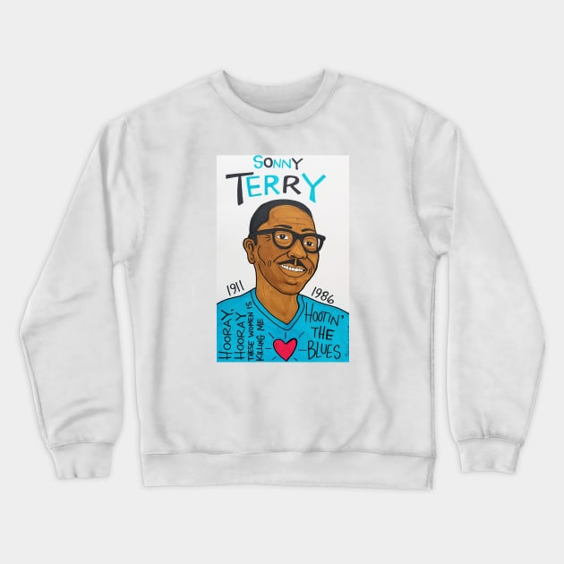 Sonny Terry Crewneck Sweatshirt by krusefolkart